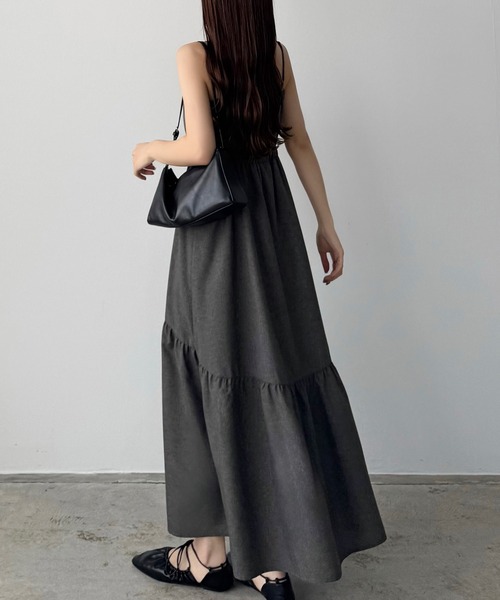 リネンライクギャザーキャミワンピース（ワンピース）｜callautia