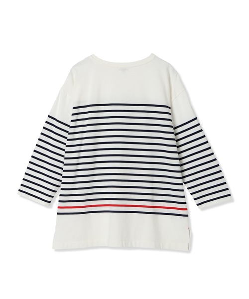 Petit Honfleur（プチオンフルール）の「【接触冷感・UVカット】オーガニックコットンボーダーTシャツ（Tシャツ/カットソー・レディース・ネイビー/ホワイト・M/L）」の13枚目の写真