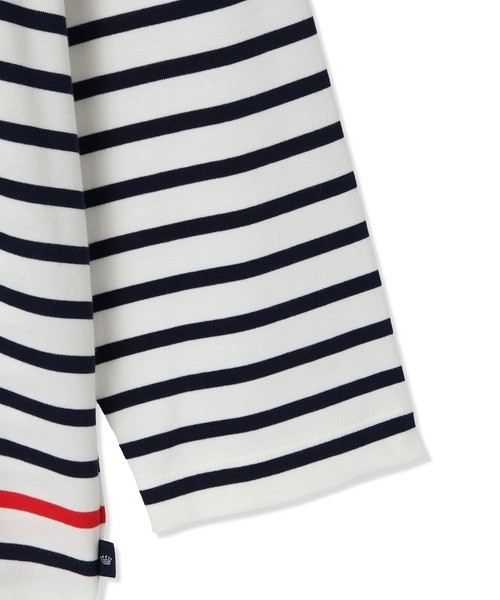 Petit Honfleur（プチオンフルール）の「【接触冷感・UVカット】オーガニックコットンボーダーTシャツ（Tシャツ/カットソー・レディース・ネイビー/ホワイト・M/L）」の16枚目の写真
