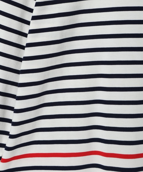 Petit Honfleur（プチオンフルール）の「【接触冷感・UVカット】オーガニックコットンボーダーTシャツ（Tシャツ/カットソー・レディース・ネイビー/ホワイト・M/L）」の15枚目の写真