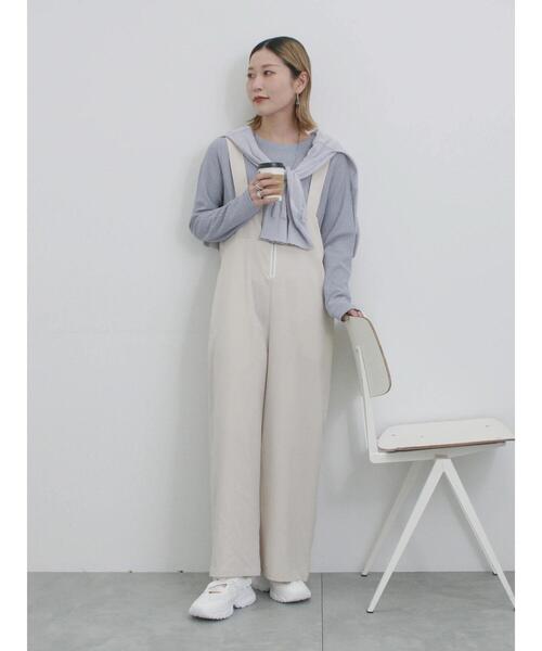 Samansa Mos2 blue(サマンサモスモスブルー)の「フロントジップサロペット(その他パンツ・レディース・キナリ/ネイビー/ブラック・F)」の1枚目の写真