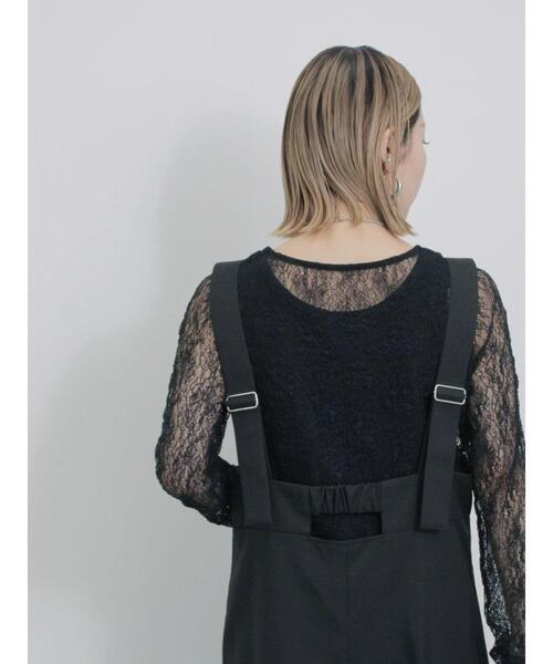 Samansa Mos2 blue(サマンサモスモスブルー)の「フロントジップサロペット(その他パンツ・レディース・キナリ/ネイビー/ブラック・F)」の8枚目の写真