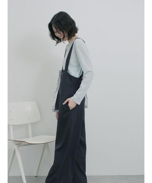 Samansa Mos2 blue(サマンサモスモスブルー)の「フロントジップサロペット(その他パンツ・レディース・キナリ/ネイビー/ブラック・F)」の11枚目の写真