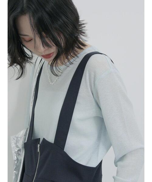 Samansa Mos2 blue(サマンサモスモスブルー)の「フロントジップサロペット(その他パンツ・レディース・キナリ/ネイビー/ブラック・F)」の12枚目の写真