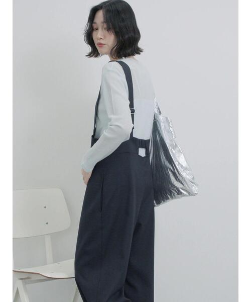 Samansa Mos2 blue(サマンサモスモスブルー)の「フロントジップサロペット(その他パンツ・レディース・キナリ/ネイビー/ブラック・F)」の13枚目の写真