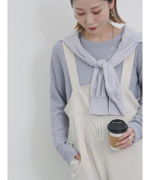 Samansa Mos2 blue(サマンサモスモスブルー)の「フロントジップサロペット(その他パンツ・レディース・キナリ/ネイビー/ブラック・F)」の17枚目の写真