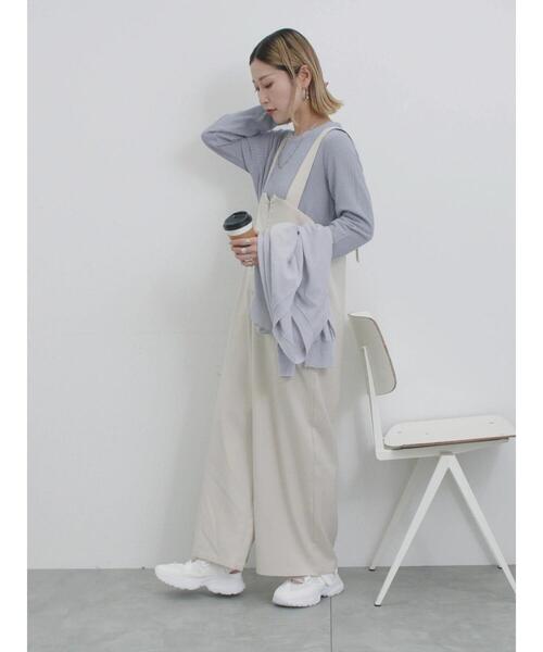 Samansa Mos2 blue(サマンサモスモスブルー)の「フロントジップサロペット(その他パンツ・レディース・キナリ/ネイビー/ブラック・F)」の22枚目の写真