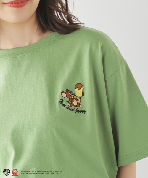 Honeys(ハニーズ)の「トムとジェリー/Tシャツ(Tシャツ/カットソー・レディース・ホワイト/オートミール/オレンジ/スミクロ/ミント・L/LL/M/S)」の4枚目の写真
