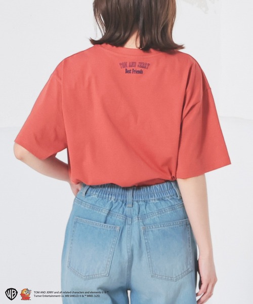 Honeys(ハニーズ)の「トムとジェリー/Tシャツ(Tシャツ/カットソー・レディース・ホワイト/オートミール/オレンジ/スミクロ/ミント・L/LL/M/S)」の9枚目の写真