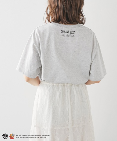 Honeys(ハニーズ)の「トムとジェリー/Tシャツ(Tシャツ/カットソー・レディース・ホワイト/オートミール/オレンジ/スミクロ/ミント・L/LL/M/S)」の15枚目の写真