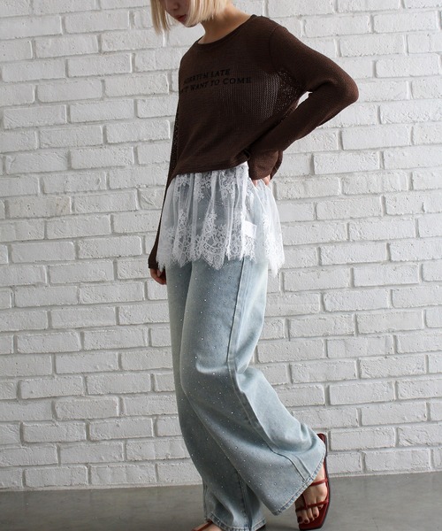 SpRay（スプレイ）の「裾レースレイヤードキャミソール（キャミソール・レディース・ホワイト/ブラック・FREE）」の8枚目の写真