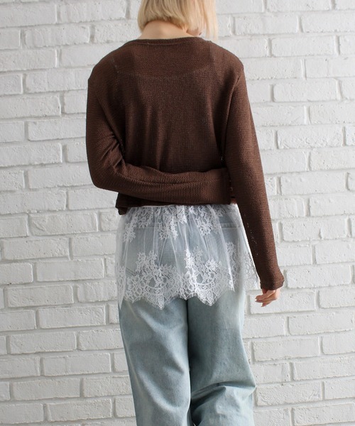 SpRay（スプレイ）の「裾レースレイヤードキャミソール（キャミソール・レディース・ホワイト/ブラック・FREE）」の6枚目の写真