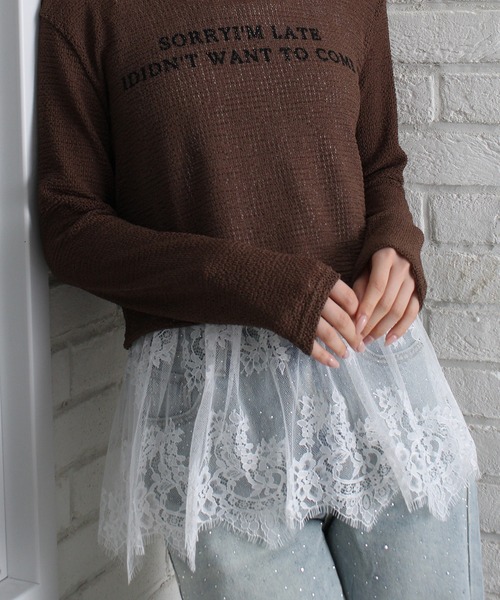 SpRay（スプレイ）の「裾レースレイヤードキャミソール（キャミソール・レディース・ホワイト/ブラック・FREE）」の19枚目の写真