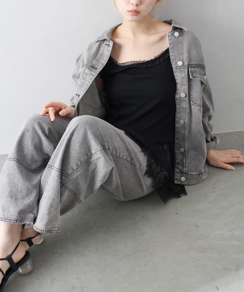 SpRay（スプレイ）の「裾レースレイヤードキャミソール（キャミソール・レディース・ホワイト/ブラック・FREE）」の20枚目の写真