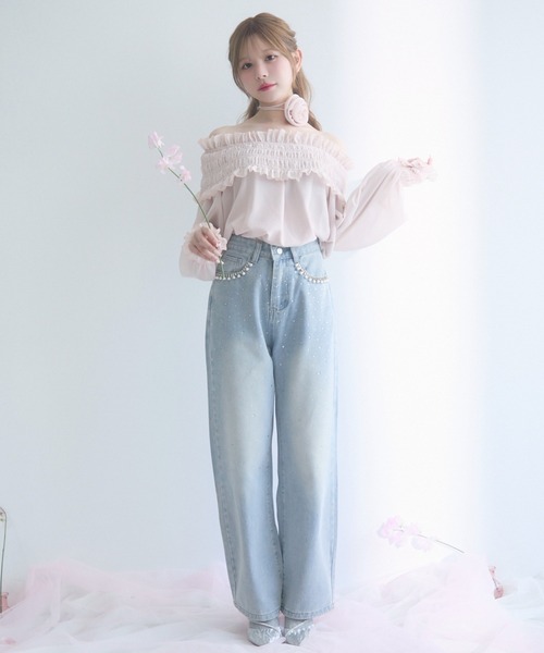 tシャツ シャーリングカットソーフリルブラウス レディース 4つの機能付】ひんやりフリル袖ブラウスTシャツ - ベルーナ