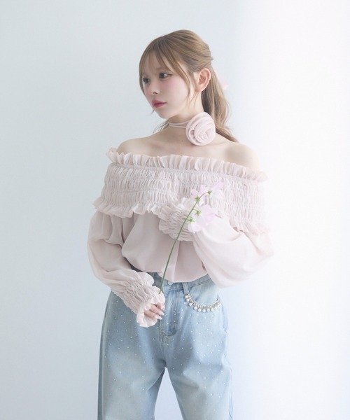 tシャツ シャーリングカットソーフリルブラウス レディース 4つの機能付】ひんやりフリル袖ブラウスTシャツ - ベルーナ