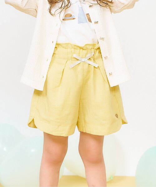 apres les cours（アプレレクール）の「【ジュニア対応】ハートポケットショートきゅんパンツ（その他パンツ・キッズ・アイボリー/サーモンピンク/イエロー/インディゴブルー/チェック・110/100/90/80/140/130/120）」の3枚目の写真