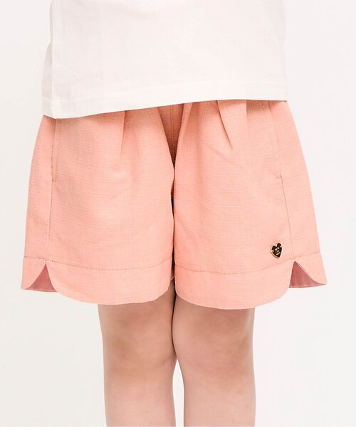 apres les cours（アプレレクール）の「【ジュニア対応】ハートポケットショートきゅんパンツ（その他パンツ・キッズ・アイボリー/サーモンピンク/イエロー/インディゴブルー/チェック・110/100/90/80/140/130/120）」の4枚目の写真