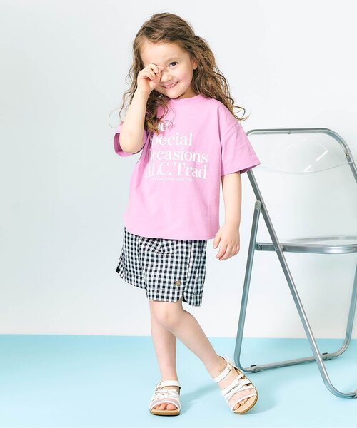 apres les cours（アプレレクール）の「【ジュニア対応】ハートポケットショートきゅんパンツ（その他パンツ・キッズ・アイボリー/サーモンピンク/イエロー/インディゴブルー/チェック・110/100/90/80/140/130/120）」の7枚目の写真