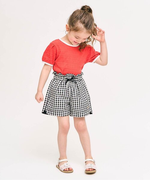 apres les cours（アプレレクール）の「【ジュニア対応】ハートポケットショートきゅんパンツ（その他パンツ・キッズ・アイボリー/サーモンピンク/イエロー/インディゴブルー/チェック・110/100/90/80/140/130/120）」の10枚目の写真