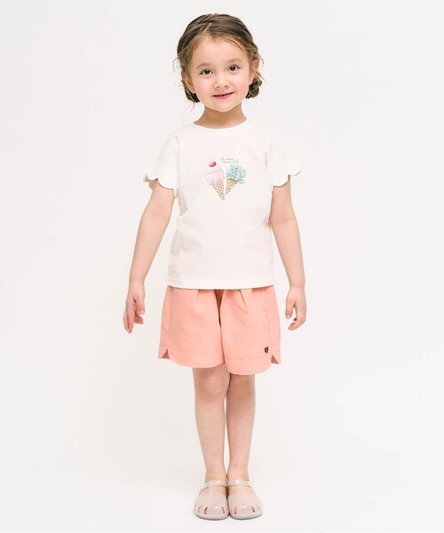 apres les cours（アプレレクール）の「【ジュニア対応】ハートポケットショートきゅんパンツ（その他パンツ・キッズ・アイボリー/サーモンピンク/イエロー/インディゴブルー/チェック・110/100/90/80/140/130/120）」の19枚目の写真