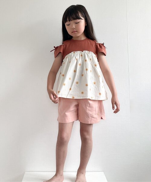 apres les cours（アプレレクール）の「【ジュニア対応】ハートポケットショートきゅんパンツ（その他パンツ・キッズ・アイボリー/サーモンピンク/イエロー/インディゴブルー/チェック・110/100/90/80/140/130/120）」の21枚目の写真