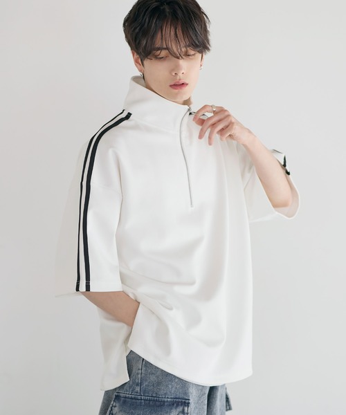 マレ サイドスリットポンチTシャツ ホワイト LILL tシャツ サイドスリットコットンポンチビッグシルエット