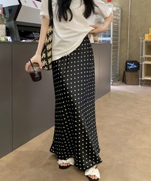 YUGA_YGMC Mermaid dot long skirt