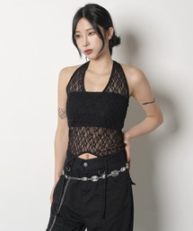 ホルターネック」に該当するキャミソール（ブラック/黒色系