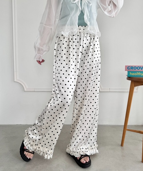 セール】シャイニードット裾フリルパンツ（その他パンツ）｜SOLLON