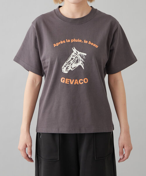 GEVACO（ゲバコ）の「【GEVACO】グラフィック半袖TEE（Tシャツ/カットソー・レディース・ブルー/チャコールグレー/ホワイト・SMALL/MEDIUM/LARGE）」の10枚目の写真