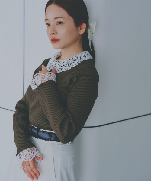 GLOBAL WORK（グローバルワーク）の「高山直子さんコラボ/タックワイドチノパンツ/EiiS/289617（チノパンツ・レディース・ベージュ/アイボリー/ブラック・X-SMALL/SMALL/MEDIUM/LARGE）」の5枚目の写真