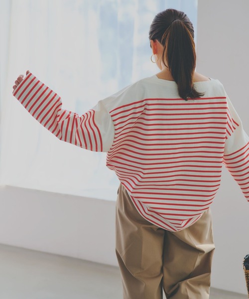 GLOBAL WORK（グローバルワーク）の「高山直子さんコラボ/タックワイドチノパンツ/EiiS/289617（チノパンツ・レディース・ベージュ/アイボリー/ブラック・X-SMALL/SMALL/MEDIUM/LARGE）」の10枚目の写真