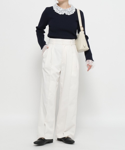 GLOBAL WORK（グローバルワーク）の「高山直子さんコラボ/タックワイドチノパンツ/EiiS/289617（チノパンツ・レディース・ベージュ/アイボリー/ブラック・X-SMALL/SMALL/MEDIUM/LARGE）」の15枚目の写真