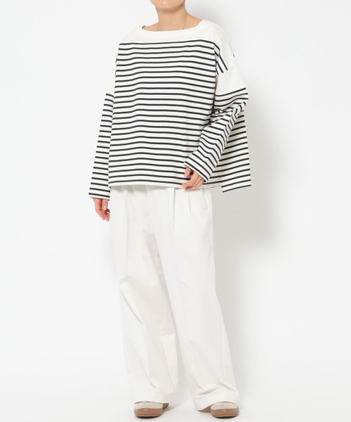 GLOBAL WORK（グローバルワーク）の「高山直子さんコラボ/タックワイドチノパンツ/EiiS/289617（チノパンツ・レディース・ベージュ/アイボリー/ブラック・X-SMALL/SMALL/MEDIUM/LARGE）」の21枚目の写真