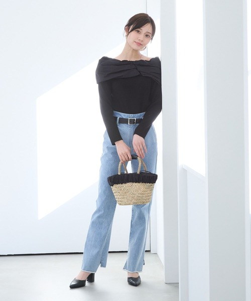 Andemiu（アンデミュウ）の「カガリカゴBAG252335（かごバッグ・レディース・ベージュ×ブラック/ベージュ系その他・FREE）」の4枚目の写真