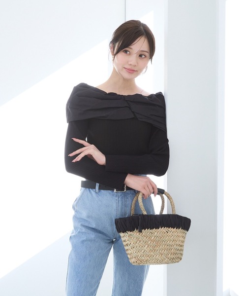 Andemiu（アンデミュウ）の「カガリカゴBAG252335（かごバッグ・レディース・ベージュ×ブラック/ベージュ系その他・FREE）」の5枚目の写真