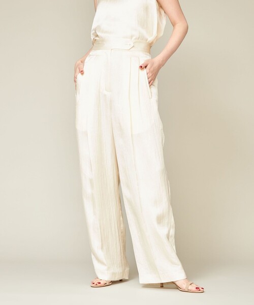 conte＞サテン タンクトップ ブラウス＆タックパンツ conte＞サテン