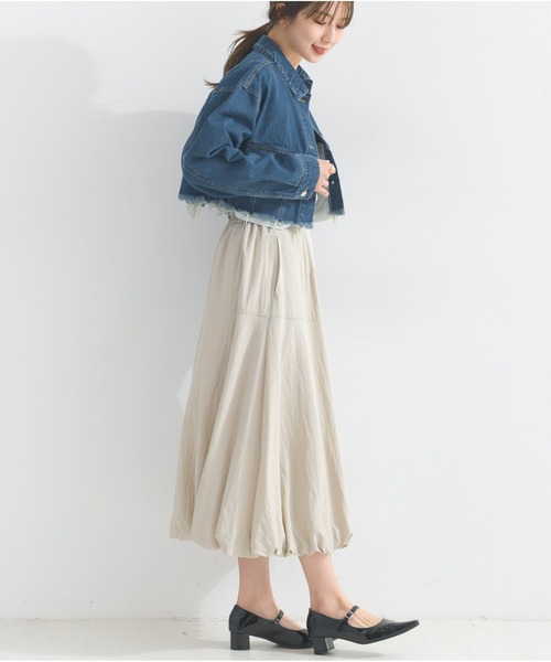 OandI(オーアンドアイ)の「デニムクロップドジャケット(デニムジャケット・レディース・ブルー/ケミカルウォッシュ・FREE)」の5枚目の写真