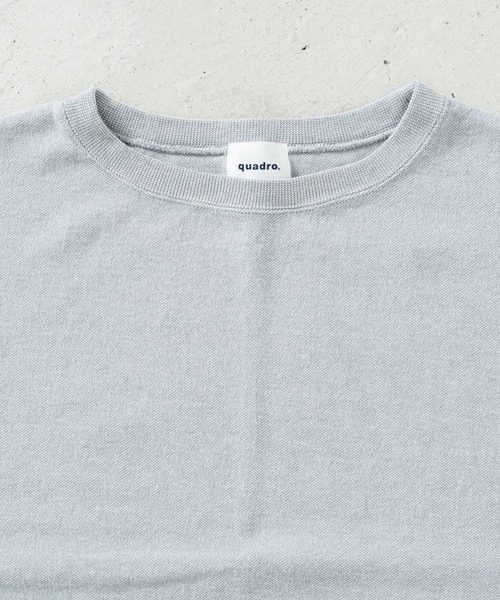 quadro(クオドロ)の「Wジャガード7分袖クルーネックプルオーバー(Tシャツ/カットソー・レディース・キナリ/ネイビー/グレー・FREE)」の7枚目の写真