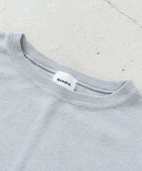quadro(クオドロ)の「Wジャガード7分袖クルーネックプルオーバー(Tシャツ/カットソー・レディース・キナリ/ネイビー/グレー・FREE)」の8枚目の写真