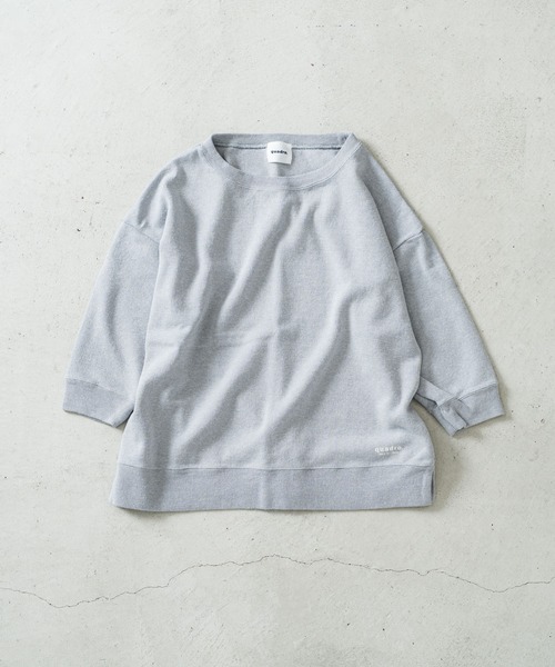 quadro(クオドロ)の「Wジャガード7分袖クルーネックプルオーバー(Tシャツ/カットソー・レディース・キナリ/ネイビー/グレー・FREE)」の5枚目の写真