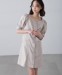 FREE'S MART | ◆配色ステッチ前開きミニワンピース(ワンピース)