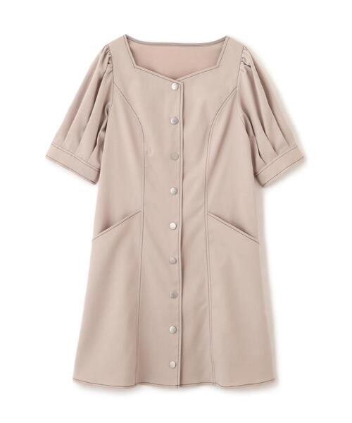 FREE'S MART（フリーズマート）の「◆配色ステッチ前開きミニワンピース（ワンピース・レディース・ホワイト/ブラック/グレー・SMALL/MEDIUM）」の22枚目の写真