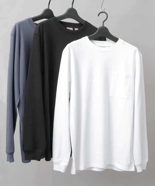 Goodwear(グッドウェア)の「USAコットン 吸水速乾・接触冷感 袖リブ ポケット付き ロングスリーブ Tシャツ レギュラーシルエット(Tシャツ/カットソー・メンズ・ブラック/ホワイト/グレー・M/L/XL)」の10枚目の写真