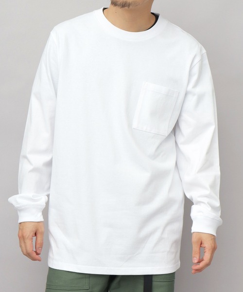 Goodwear(グッドウェア)の「USAコットン 吸水速乾・接触冷感 袖リブ ポケット付き ロングスリーブ Tシャツ レギュラーシルエット(Tシャツ/カットソー・メンズ・ブラック/ホワイト/グレー・M/L/XL)」の7枚目の写真