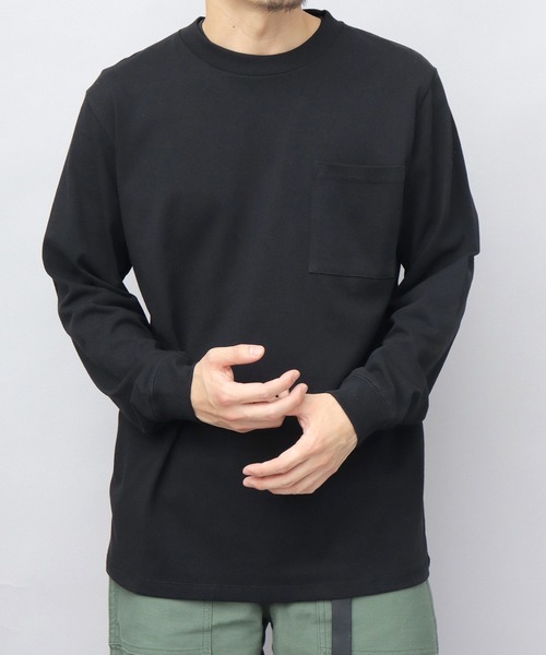 Goodwear(グッドウェア)の「USAコットン 吸水速乾・接触冷感 袖リブ ポケット付き ロングスリーブ Tシャツ レギュラーシルエット(Tシャツ/カットソー・メンズ・ブラック/ホワイト/グレー・M/L/XL)」の8枚目の写真