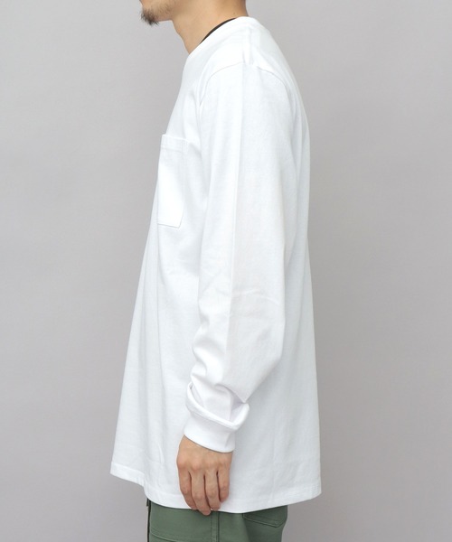 Goodwear(グッドウェア)の「USAコットン 吸水速乾・接触冷感 袖リブ ポケット付き ロングスリーブ Tシャツ レギュラーシルエット(Tシャツ/カットソー・メンズ・ブラック/ホワイト/グレー・M/L/XL)」の22枚目の写真