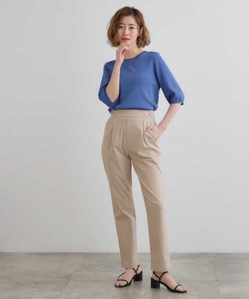 grove（グローブ）の「高身長さん向け＋5cm【接触冷感】サマーハイパーストレッチテーパードパンツ（その他パンツ・レディース・ネイビー/ブラック/カーキ/チャコールグレー/ナチュラル・01/02/03/04/05）」の15枚目の写真