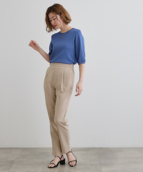 grove（グローブ）の「高身長さん向け＋5cm【接触冷感】サマーハイパーストレッチテーパードパンツ（その他パンツ・レディース・ネイビー/ブラック/カーキ/チャコールグレー/ナチュラル・01/02/03/04/05）」の16枚目の写真